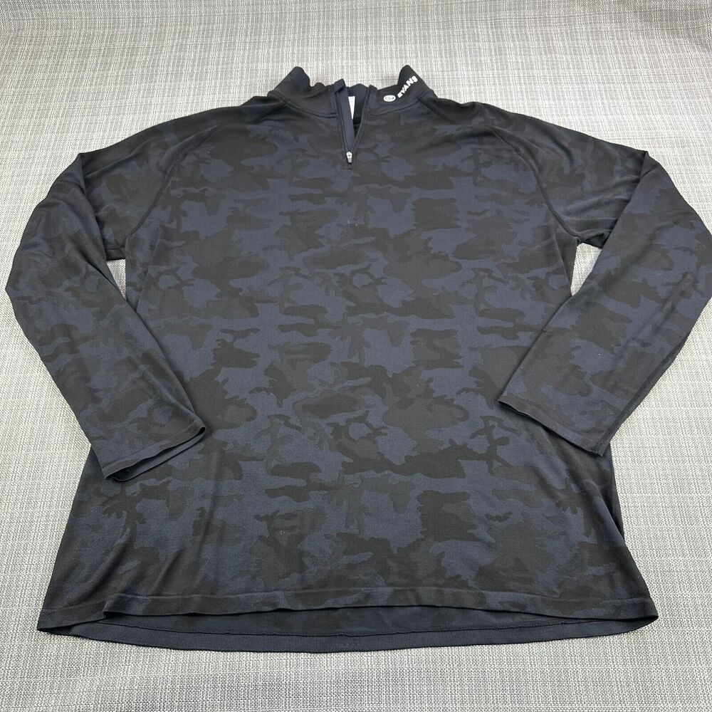 UNRL Golf Shirt Mens XXL Blue Camo 1/4 Zip Pullover Performance Stretch Quarter*